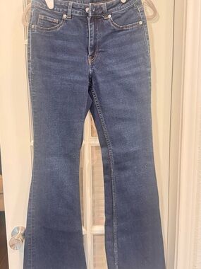 H&M Women's Dark Blue Flared Jeans